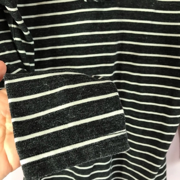 AMERICAN EAGLE Heathered Striped V Neck Split Hem Pullover Hoodie Sweatshirt M - Picture 5 of 10